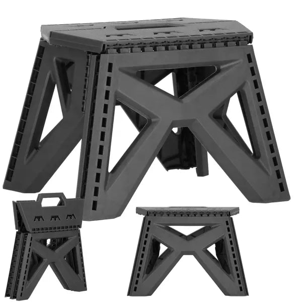 Összecsukható műanyag fellépő, szürke, 23 cm, 100 kg teherbírás