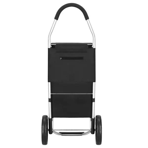 Springos összecsukható bevásárlókocsi, 42 l, 28 kg, fekete-szürke