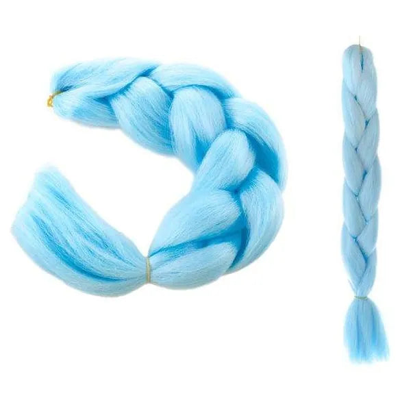 Kék szintetikus hajfonat, 60 cm, hőálló műszálas póthaj