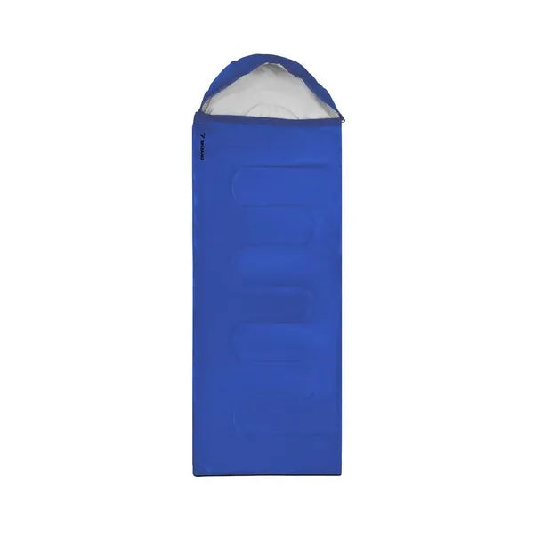Kék-fekete, 210T vízálló poliészter hálózsák kapucnival, 200×75 cm, 0,93 kg