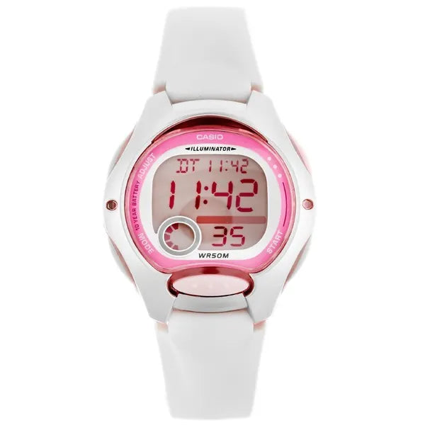 Gyermek digitális karóra Casio LW-200-7A, fehér, WR50