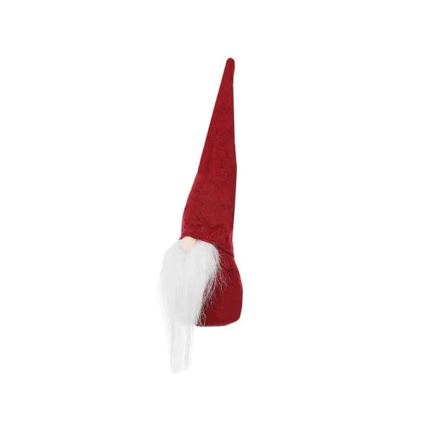 Piros álló karácsonyi manó, 30 cm, filc/műanyag