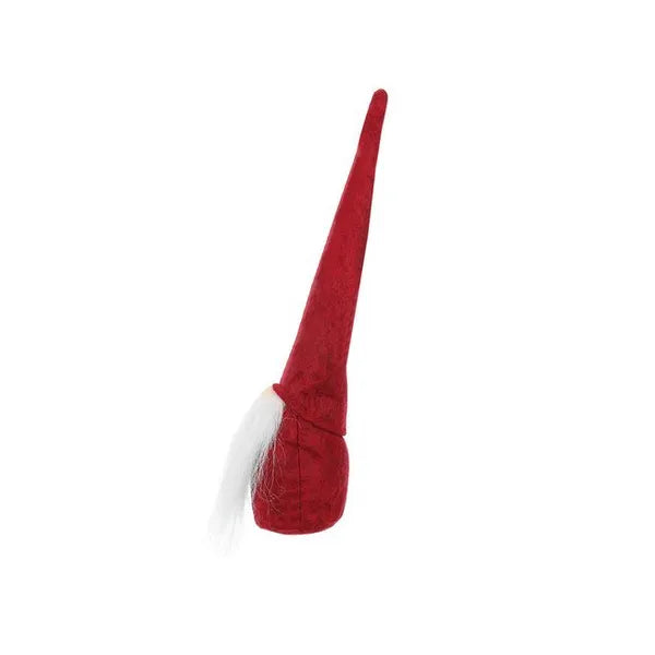 Piros álló karácsonyi manó, 30 cm, filc/műanyag
