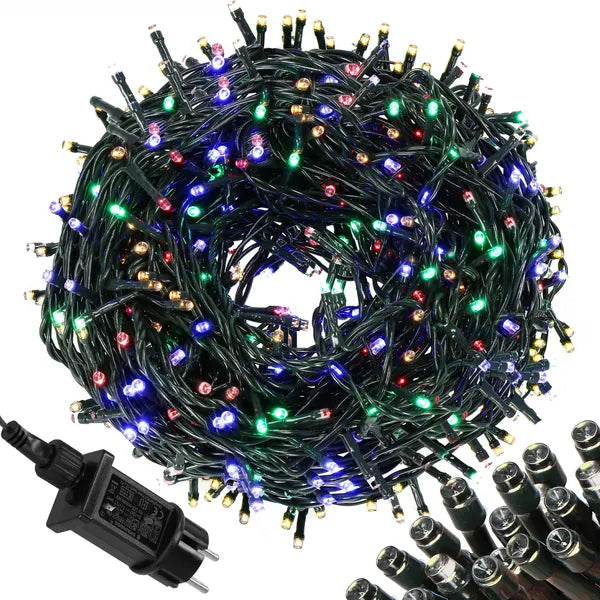 Multiszínű karácsonyi fényfüzér 500 LED, 27,5 m, kültéri-beltéri IP44