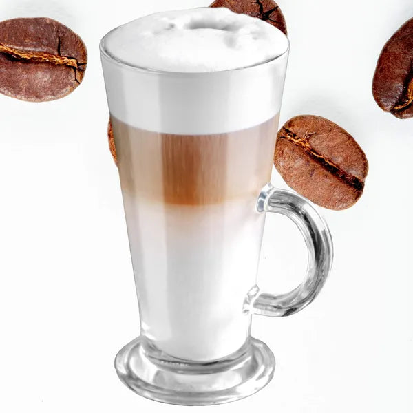 Springos latte üvegpohár készlet, 6 db, 280 ml, átlátszó