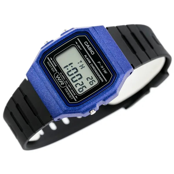 Casio F-91WM-2ADF férfi digitális karóra, WR100, LED, kvarc