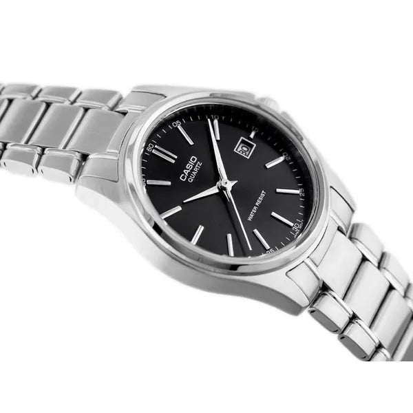 Casio LTP-1183A női karóra, fekete számlap, nemesacél ezüst, WR50, 28 mm