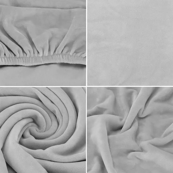 Univerzális szürke velúr-spandex székhuzat, rugalmas, 38–52×45–70 cm