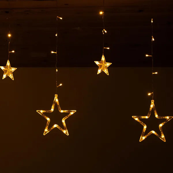 Csillag fényfüggöny 138 LED, meleg fehér, 4,2 m, 8 program