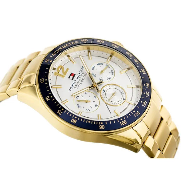 Tommy Hilfiger Luke férfi karóra arany nemesacél 46 mm WR50 kvarc