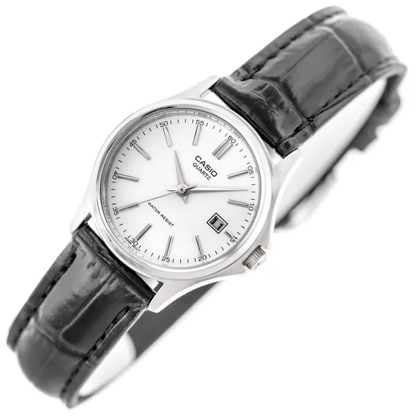 Casio női karóra LTP-1183E-7A, 38 mm, fekete bőr, dátum, WR30