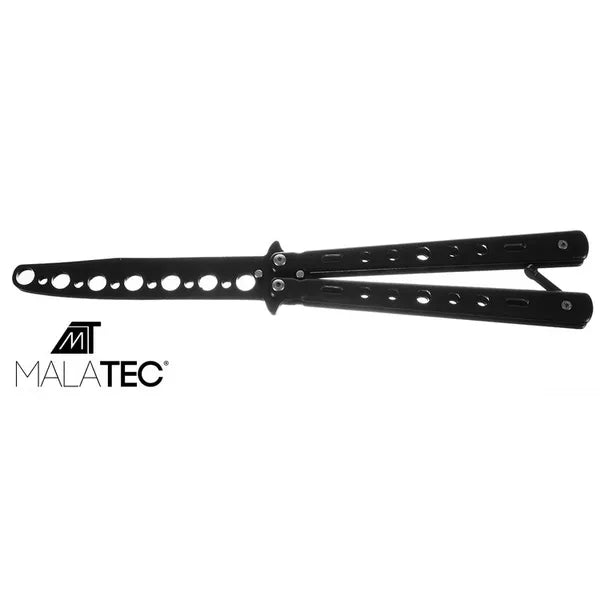 Fekete, tompa pengéjű alumínium balisong edzőkés, 22 cm