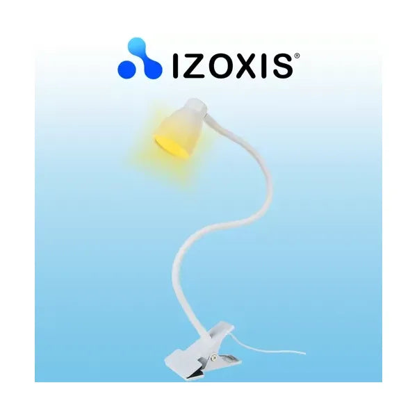 Fehér LED asztali lámpa csipesszel és talppal, USB, 3 szín, 10 fényerő