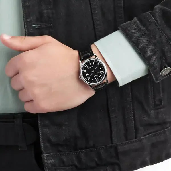 Casio férfi kvarc óra MTP-V002L-1BUDF, 44 mm, fekete számlap, bőrszíj