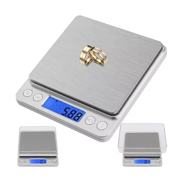 Digitális konyhai mérleg 500g/0,01g, LCD háttérvilágítás, 2 tál