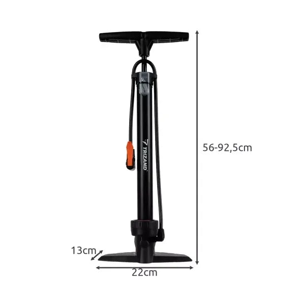 Talpas pumpa manométerrel, 16 bar, 70 cm tömlő, autó/kerékpár szelep