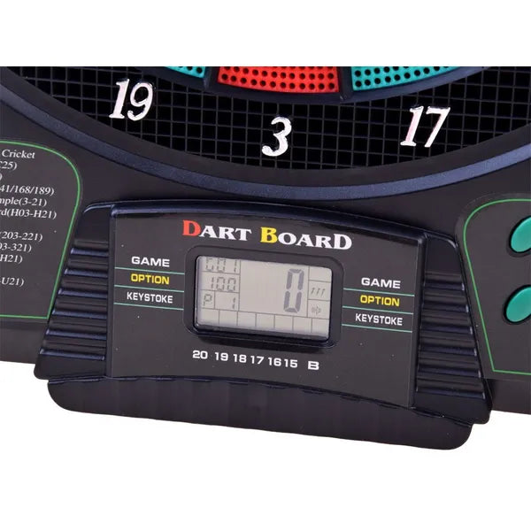 Elektromos darts tábla, 18 játék, LCD kijelző, Ø30 cm, 6 nyíl