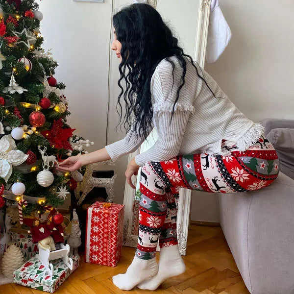 Ünnepi meleg leggings - l-xl