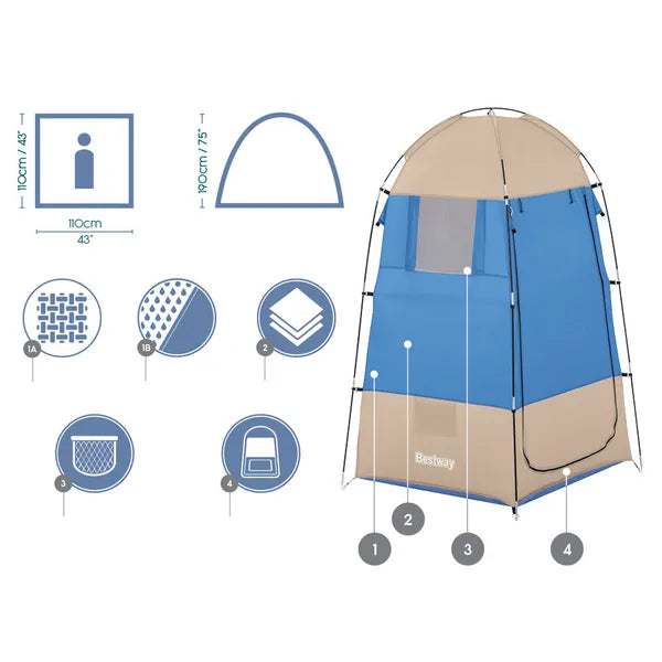 Bestway mobil öltözősátor 110×110×190 cm, levehető padlóval