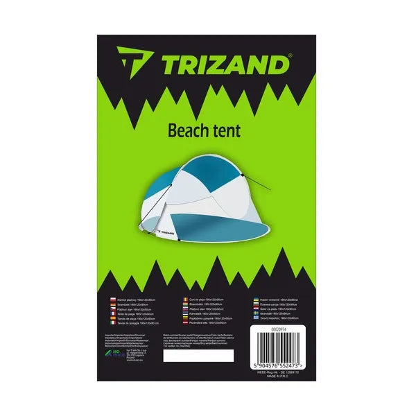 Turkiz-fehér pop-up strandsátor, 2 személyes, 190×120×90 cm