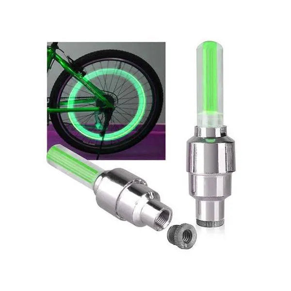 Zöld LED-es, mozgásérzékelős kerékszelep fény, 2 db, kerékpár/autóhoz