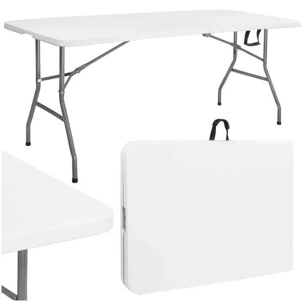 Összecsukható catering asztal 180×74 cm, HDPE, 150 kg teherbírás