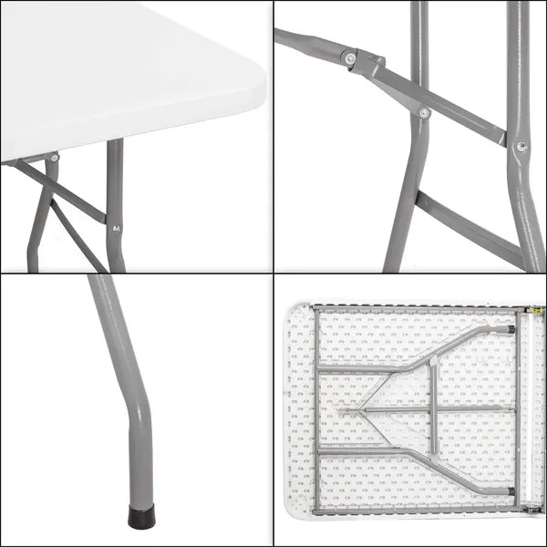 Összecsukható catering asztal 180×74 cm, HDPE, 150 kg teherbírás