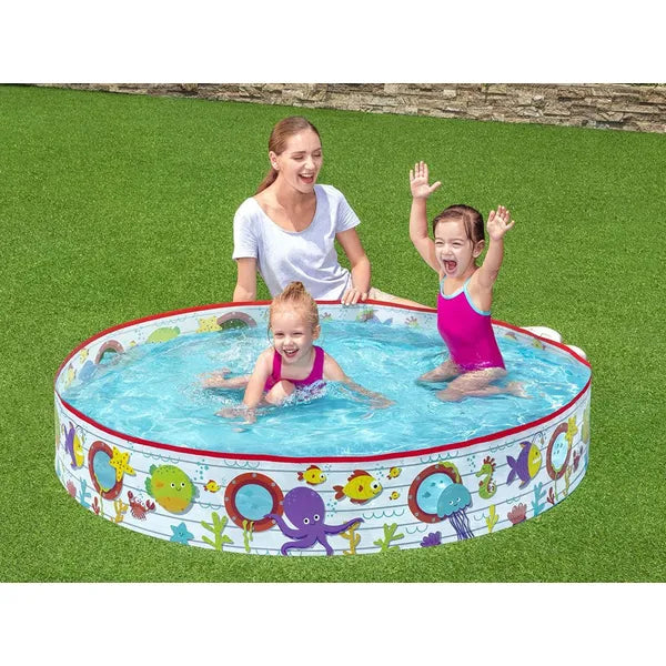 Bestway korall mintás gyermekmedence, 152×25 cm, 435 l, javítótapasszal