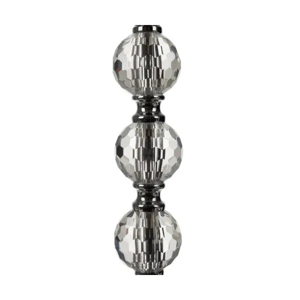 Glamour 3 részes ezüst üveg gyertyatartó szett 28/34/41 cm