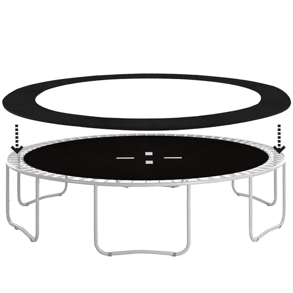 Fekete rugóvédő szegély trambulinhoz, 366 cm (12 FT), PVC/EPE