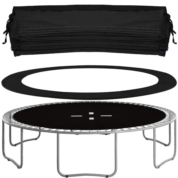 Fekete rugóvédő szegély trambulinhoz, 366 cm (12 FT), PVC/EPE