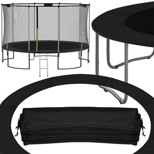 Fekete rugóvédő szegély trambulinhoz, 366 cm (12 FT), PVC/EPE