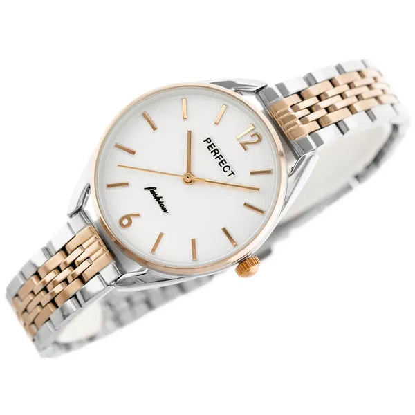 Női kvarc karóra ezüst/rosegold fém szíjjal 34 mm, WR30