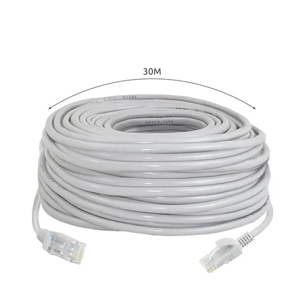 LAN hálózati kábel RJ45, 30 m, PVC köpeny, aranyozott csatlakozó