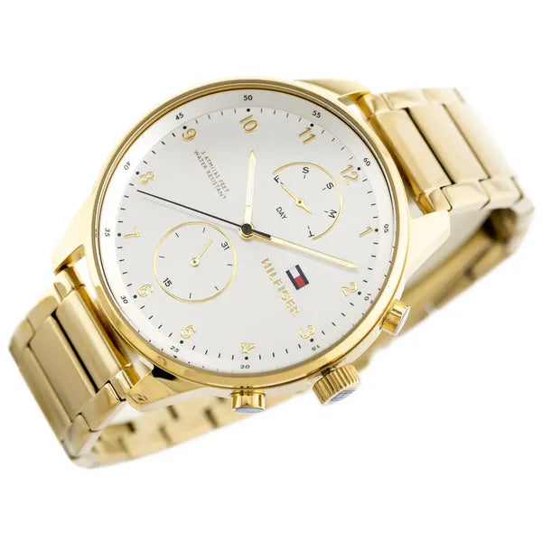 Tommy Hilfiger férfi karóra, arany rozsdamentes acél, 44 mm, WR50
