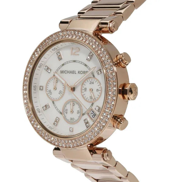 Michael Kors Parker MK5491 női karóra, rozéarany, kronográf, WR100