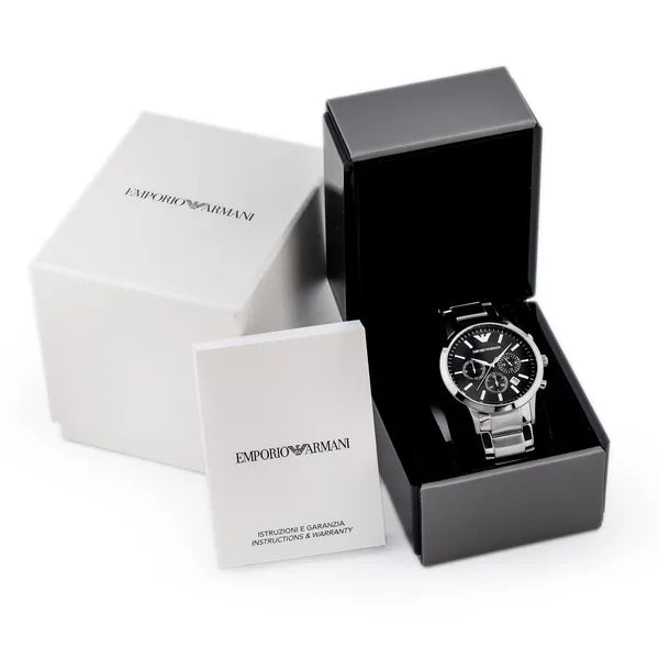 Emporio Armani Renato férfi kronográf karóra, 42 mm, rozsdamentes acél, WR50