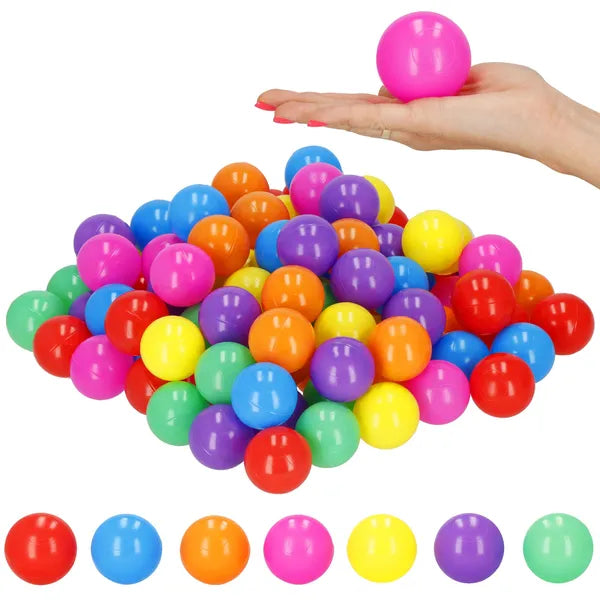 Színes játszógolyók készlet gyerekeknek, 100 db, 5,5 cm, BPA-mentes