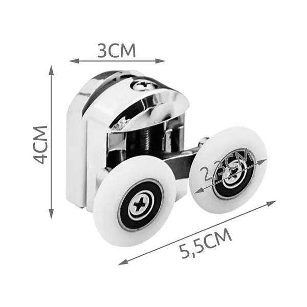 Zuhanykabin görgő készlet, 8 db, 23 mm, csapágyas, 4-6 mm üveghez