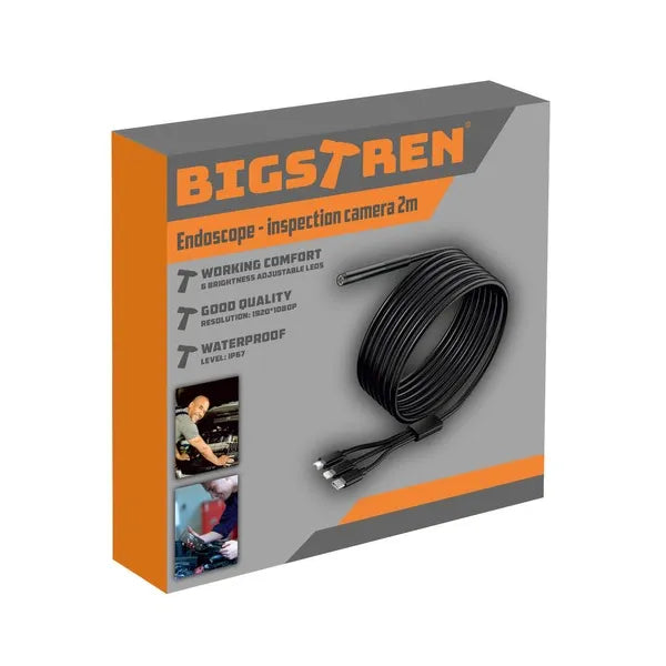 Full HD IP67 endoszkóp kamera, 2 m kábel, 8 LED, Android/iOS