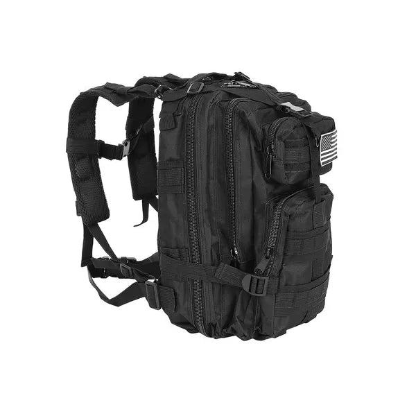 Fekete 26 l MOLLE túra- és katonai hátizsák, vízálló 44×24×20 cm