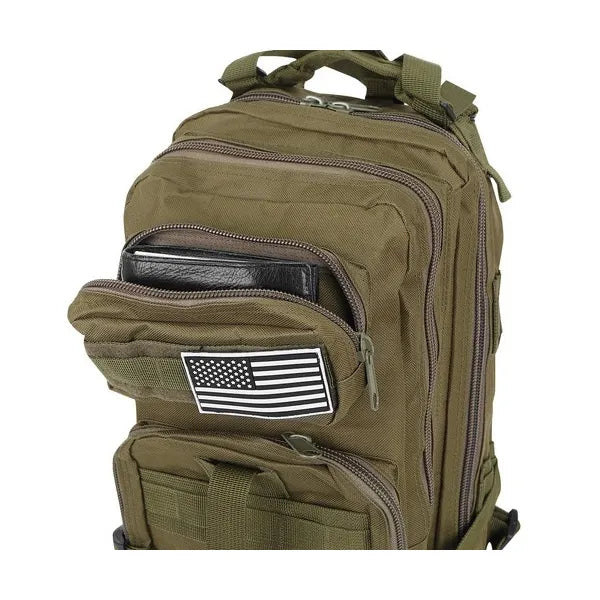 Zöld katonai túrahátizsák 26 l, vízálló, MOLLE rendszerrel