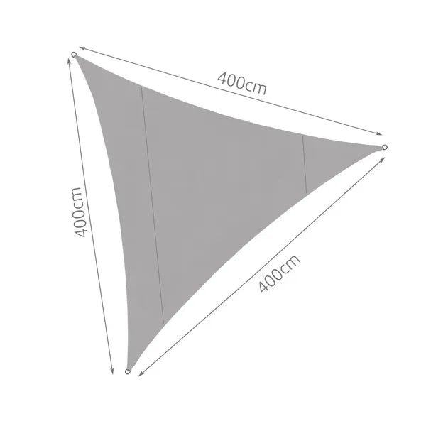 Napvitorla háromszög 4×4×4 m, szürke, vízálló poliészter 120 g/m²