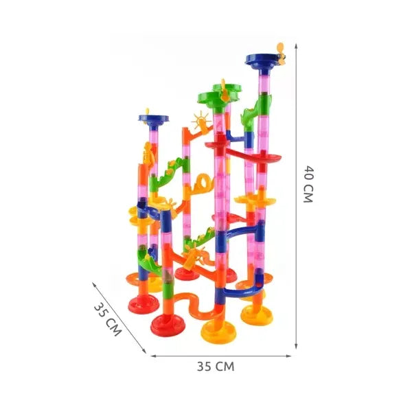 3D golyópálya készlet, 105 elem, 30 golyó, 35×40 cm, PS/ABS