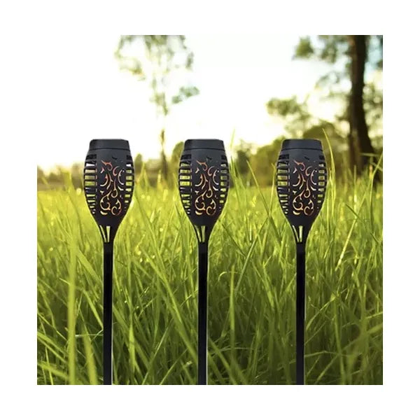 LED napelemes kerti fáklya lámpa, meleg fehér, 51 cm