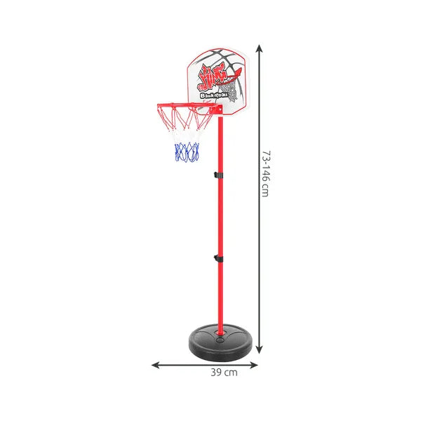Állítható magasságú 2-az-1-ben gyermek kosárpalánk és céllövő készlet 73-146 cm