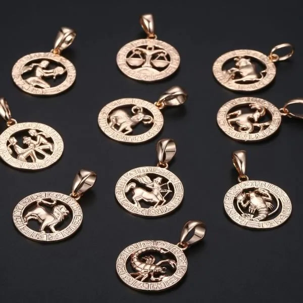 Nyilas csillagjegy nyaklánc - rózsaarany amulett