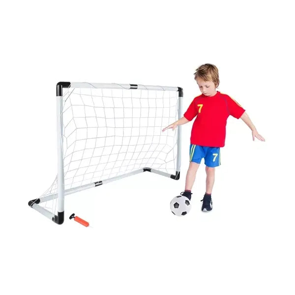 Gyermek focikapu készlet 120×40×80 cm labdával, pumpával és cövekekkel