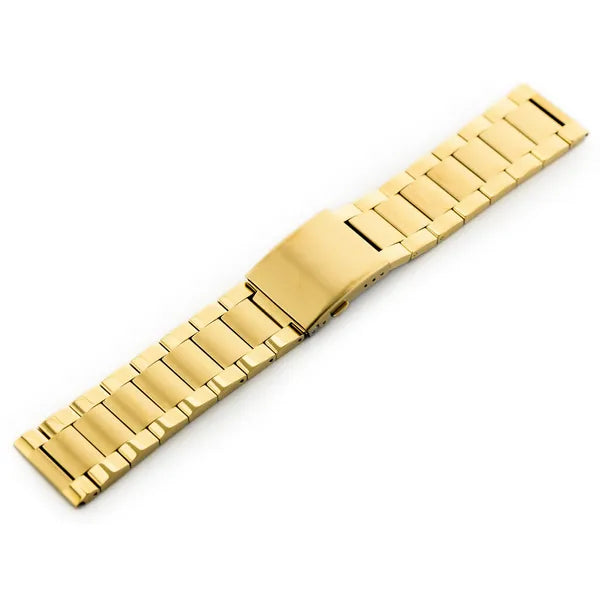 Aranyszínű PVD acél órakarkötő, 28 mm csatlakozás, 247 mm hossz