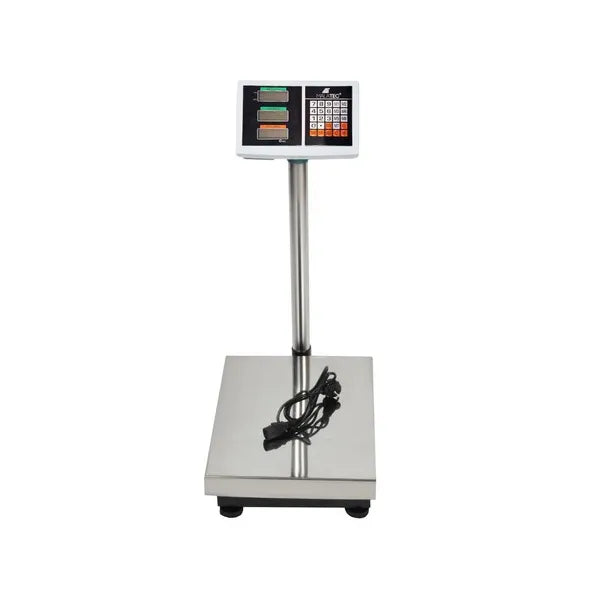 Raktári elektronikus mérleg 100 kg-ig, LCD kijelző, rozsdamentes acél